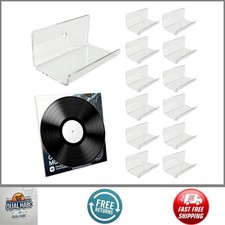 12 Pack Clear Vinyl Record Holder Wall Mount Acrylic Floating Display for LP Alb