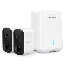 LaView 3MP Wireless Camera for Home/Outdoor Security 2 2 Piece Set, White