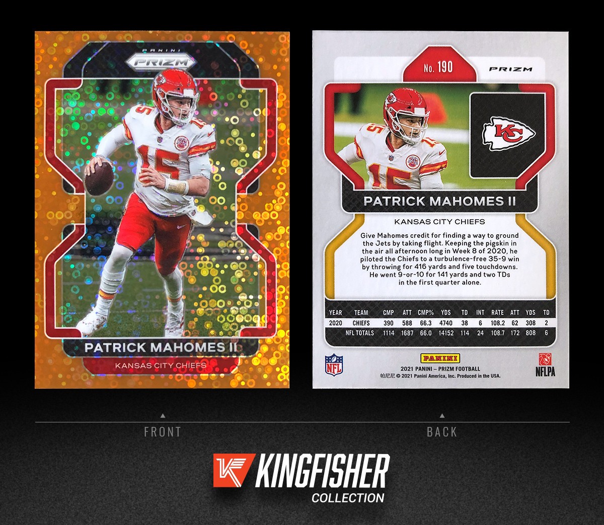 Patrick Mahomes II 2021 Panini Prizm Orange Disco Prizm #190 Kansas City Chiefs