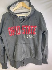 Ohio State Buckeyes Hoodie Women  s Small Sherpa Lined Zip Up Gray OSU Sweatshirt