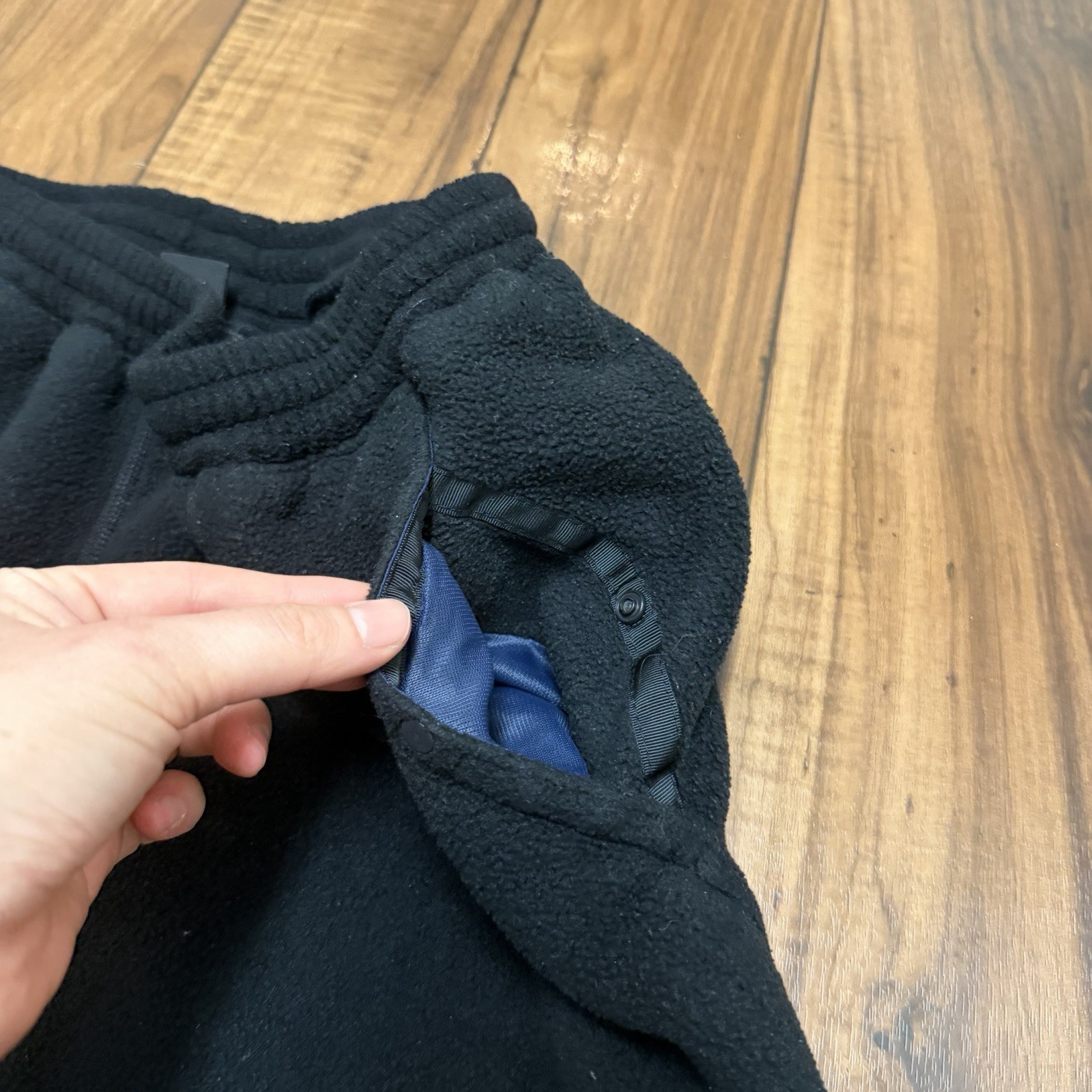 Vtg 90s Patagonia Synchilla Fleece Jogger Gaucho Pants Mens Large Black USA Made thumbnail 4