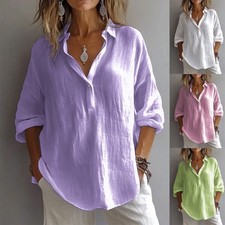 Bluse Damen Tunika Longbluse Fischerhemd Lein...