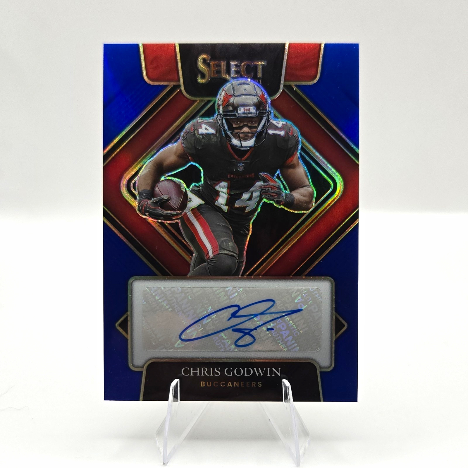 Panini Select 2021 Chris Godwin Buccaneers Signatures Blue Prizm Auto 26/99