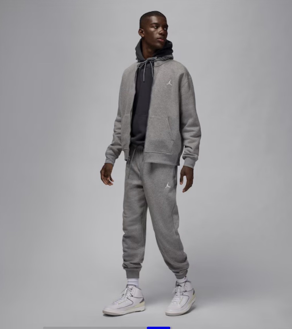 Nike Air Jordan Brooklyn Fleece Pants Joggers Carbon Heather Grey Size XXL 2XL