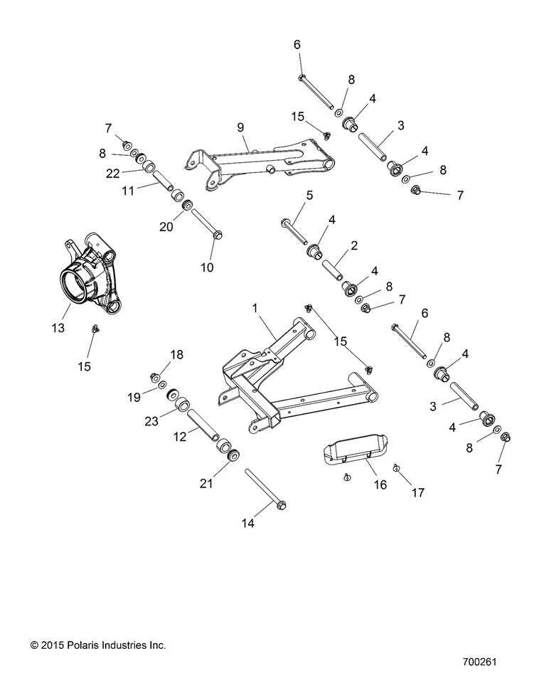 Polaris Control Arm Weld, Rear, Upper, Left, Matte Black - Image 2 of 2