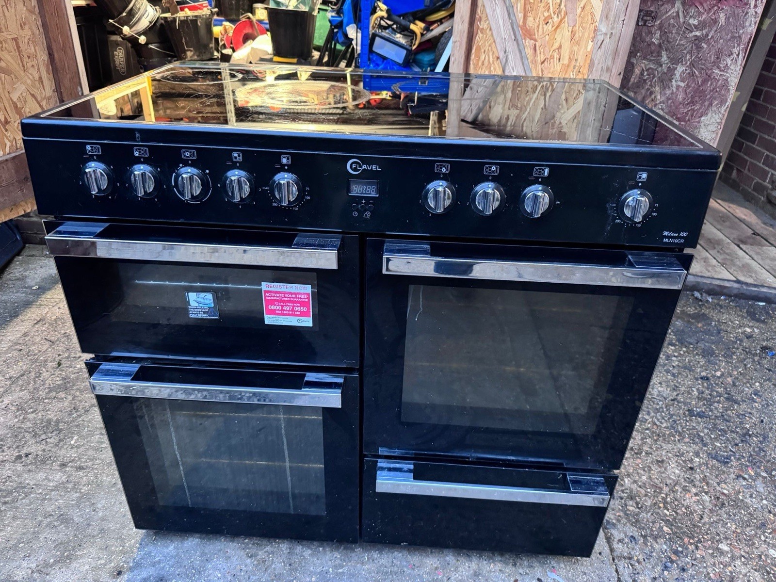 Flavel Milano 100cm Electric Range Cooker Black and Chrome MLN10CRK