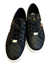 G by Guess Sneakers 7 1/2 M Quilted Women's Faux Black Leather Shoes GGbacker 2