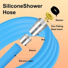 Silicone Shower Hose 79"Explosion Shower Hose Replacement with Shower Head Holde