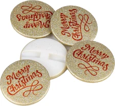 5Pcs Nylon Resin Button with Tunnel Shank - Merry Christmas Sublimation Print -