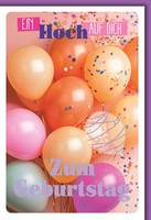 Geburtstag GrußKarte Mit Umschlag Bunte Luftballons