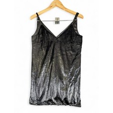 Mink Pink Black Shimmer Slip Mini Dress Sz S