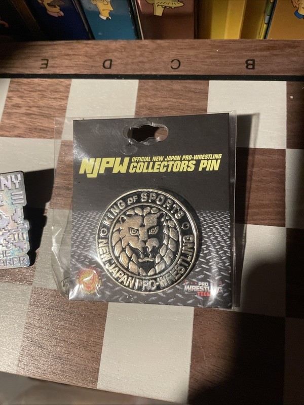 NJPW lapel pins, Lion Mark Logo  King of Sports & 1 Kenny Omega AEW) PWT