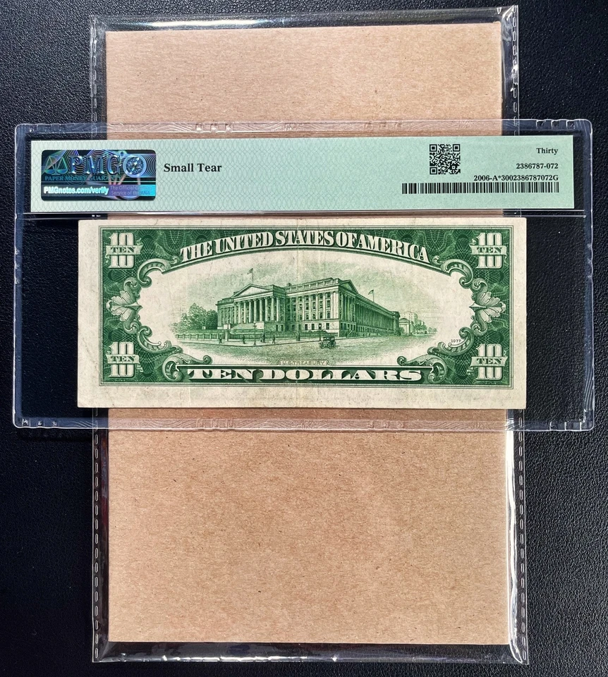 Fr. 2006-A* 1934A $10 Federal Reserve Note BOSTON *STAR* PMG 30 - VF Comment - Image 2 of 2