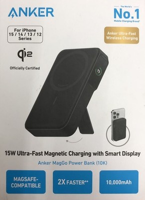 Anker MagGo 10000mAh Black Power Bank with LED Screen