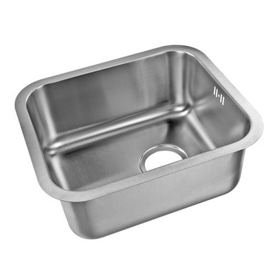 Einbauspülbecken Chrom eckig 39 cm aus Edelstahl mit Überlaufschutz ''Jerry''
