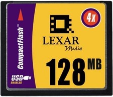 Lexar Media 128 MB 4X USB CompactFlash Card CF128-232 