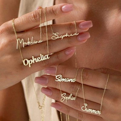 Cooltime individuelle Namenskette Frau Edelstahl personalisiert goldfarben Chai