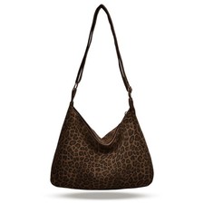 Halbmond Tasche Damen Groß, Braun Leopardenmuster Leo Tasche, Crossbody Bag  ...