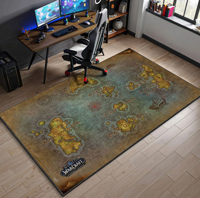 World of Warcraft Azeroth Map Rug   WoW Gamer Room Floor Carpet