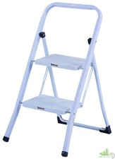 SGABELLO SCALA SCALETTA DOMESTICA ACCIAIO VERNICIATO BIANCO STEP UP GRADINI 2