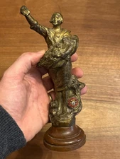 Rare Mascotte Automobile Club De Nice - Bronze - Louis MAUBERT- Sculpture