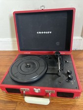 Red Crosley Cruiser CR8005D Portable Turntable Record Player For Parts/As Is