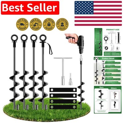 18'' Spiral Stakes Set for Tents & Swing Sets - Durable, High-Wind Metal Anchors