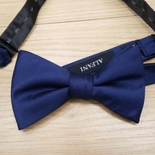 ALFANI Mens Bow Tie Solid Navy Blue Pre-tied Bowtie
