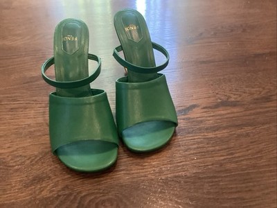 Green Fendi High Heals Size 38 Decently Worn With Mild Marks 100% Authentic