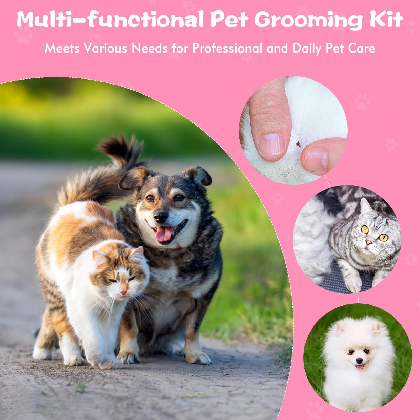 6-Pack Flea Comb Set for Dogs and Cats, Stainless Steel Grooming Tools