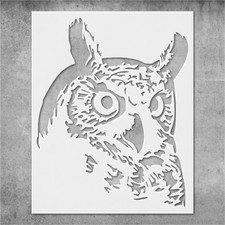 Owl Face Template Wall Art Reusable Plastic Stencil - StencilAir
