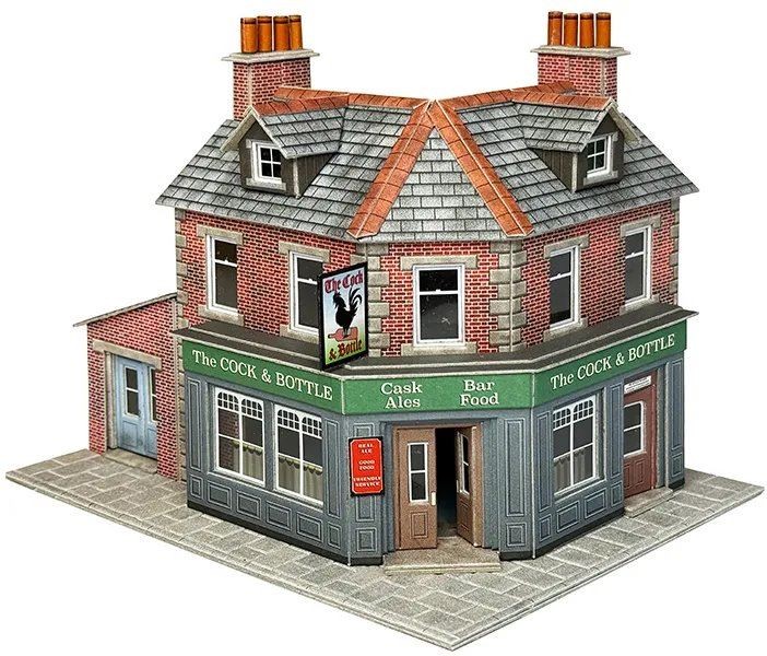 Corner Shop or Pub - brick OO/HO gauge card model kit Metcalfe PO308