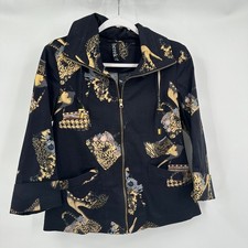 Berek Womens Art To Wear Whimsical Jacket Size S Eclectic Novelty Handbag Print