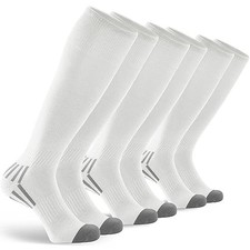 3 Pack Soccer Baseball Softball Socks for Youth Women and Men Knee Large White