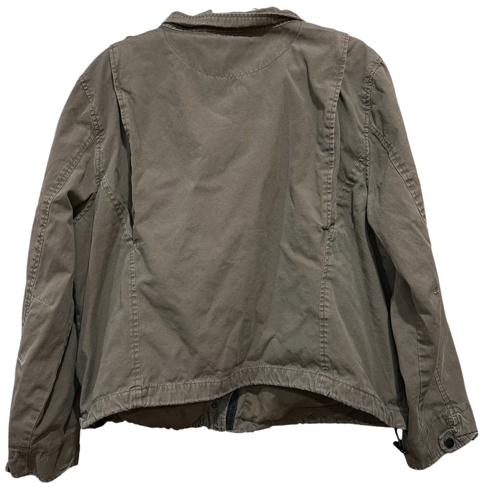 Torrid Military Style Bomber Jacket Womens Plus 3X Brown 100% Cotton Button Zip - Image 2 of 4
