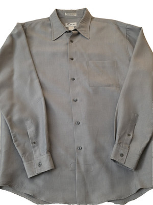 ALFANI Men s Blue Gray Color button up Dress shirt Size Large 