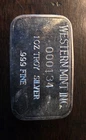 1 OZ RARE WESTERN MINT 1974 COMMEMORATIVE ALBERTA .999 SILVER ART BAR #000134