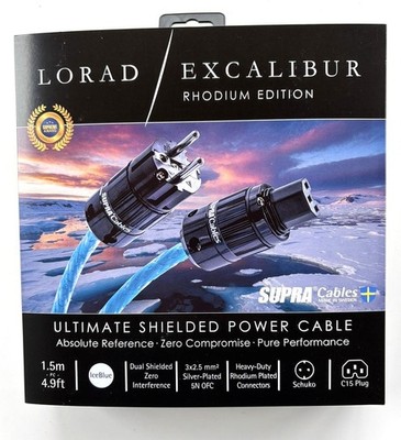 Supra Cables LoRad 2.5 Excalibur CS EU  Netzkabel 1,5m Stromkabel Neu in OVP