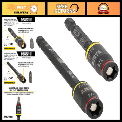 3-in-1 Impact Driver Set, SAE Socket & Bit Holder, Flip Socket, Nut Drivers 1/4
