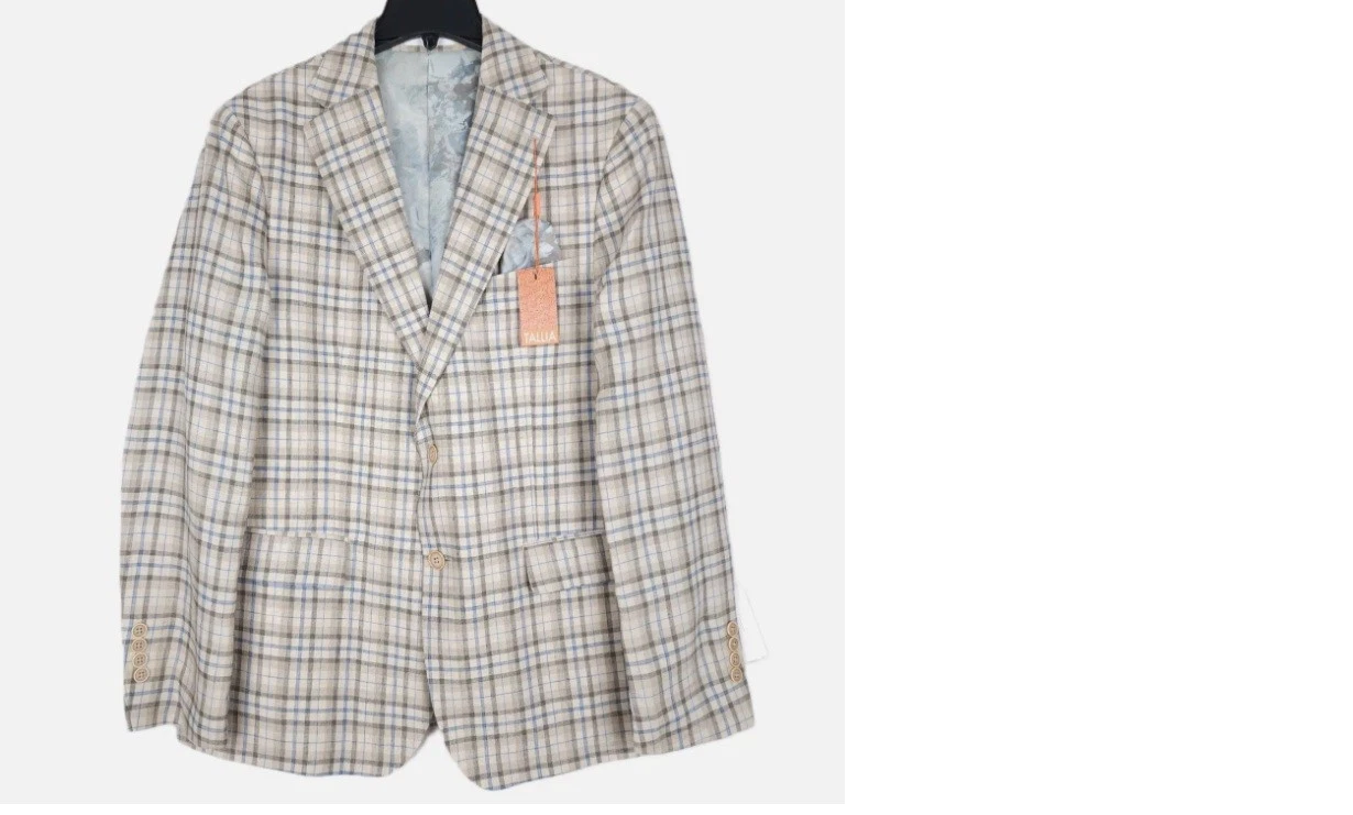 Tallia Men's Slim-Fit Plaid Blazer (46R, Tan)
Opens in a new window or tab