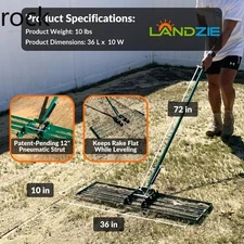 Landzie AeroLeveler - The Lawn Leveling Rake That Never Flips  clearance sale