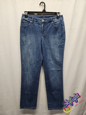 Bandolino Mandie Womans Blue Slim Straight Leg Stretch Denim Jeans Size 8 Reg