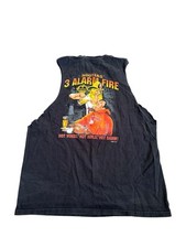 Vintage Y2K Hooters Wing Team 3 Alarm Fire Double Sided Graphic XL Cut Sleeve