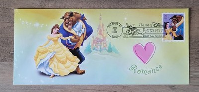 BEAUTY & THE BEAST - DISNEY ROMANCE - BEAUTIFUL #10 SIZE FIRST DAY COVER
