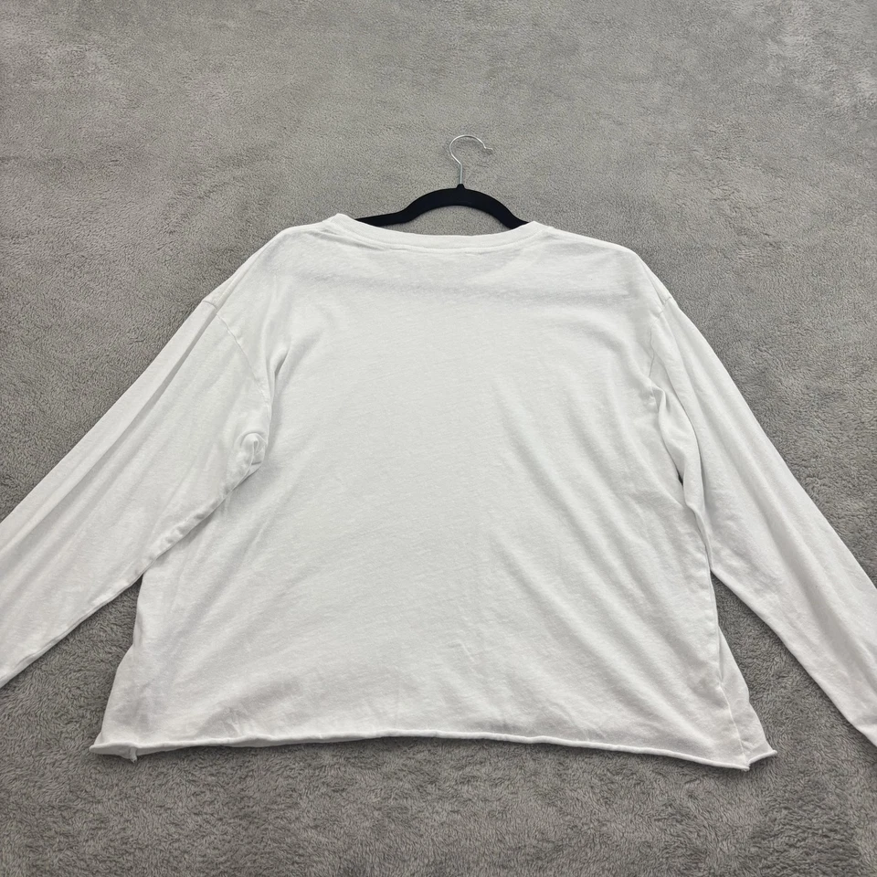 Camisa Madre Slouchy Corte Para Mujer XL Blanca Brillante Ligera Silenciosa Lujo Foto 2 de 4