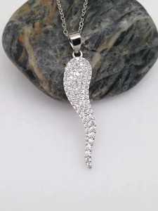 Authentic 2.00 Ct Round Cut Lab-Created Diamond Women's Horn Pendant 14K White Gold Plated