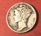1943 P  Mercury Dime 90% Silver( Very Good Detail )￼