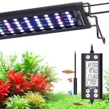 WRGB LED Aquarium Light 18-24 Inch Fish Tank Full Spectrum Timer Thermometer DIY