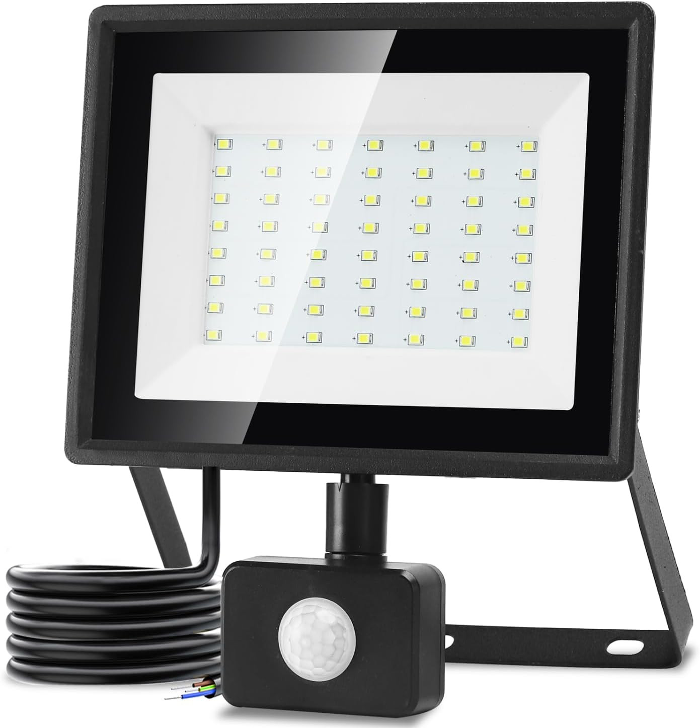 Faretto Led Da Esterno Con Sensore Di Movimento,50W 4300LM Faro LED Esterno,Bian