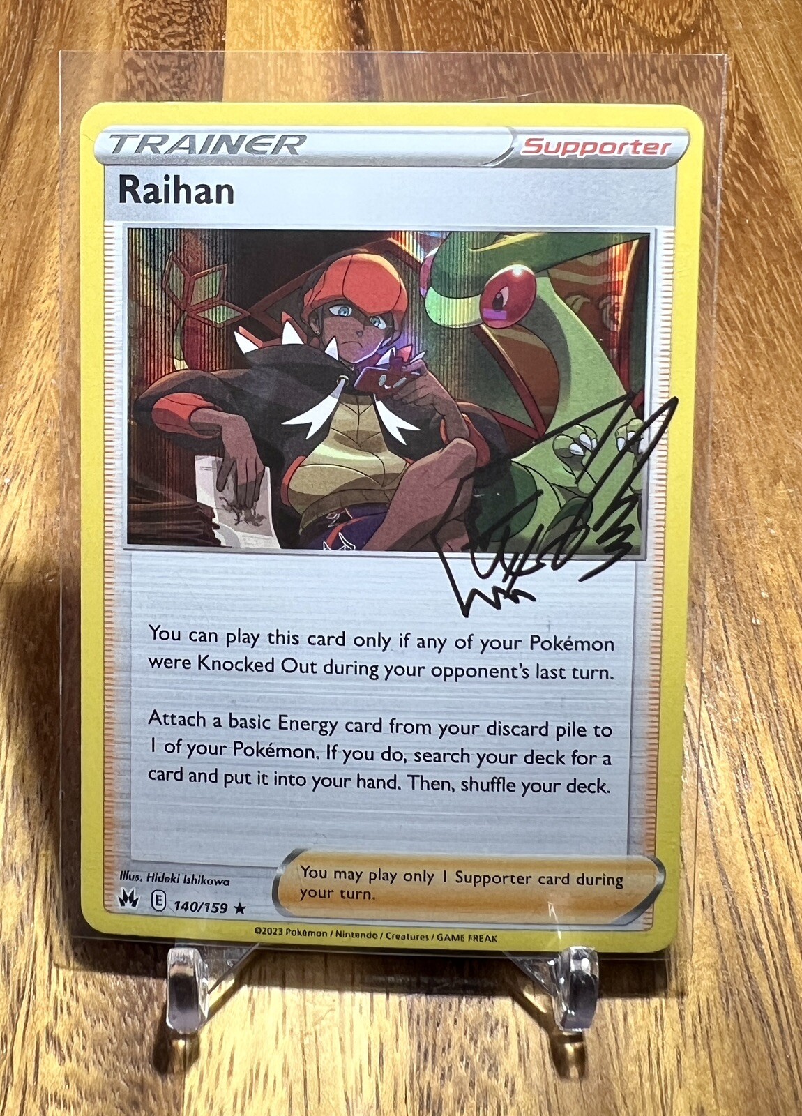 Raihan 140/159 Holo Rare Crown Zenith Pokemon Card NM
